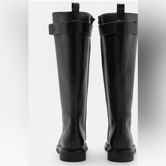 Tory Burch Women's Double T Leather Utility Tall Boot - Picture 3 of 8